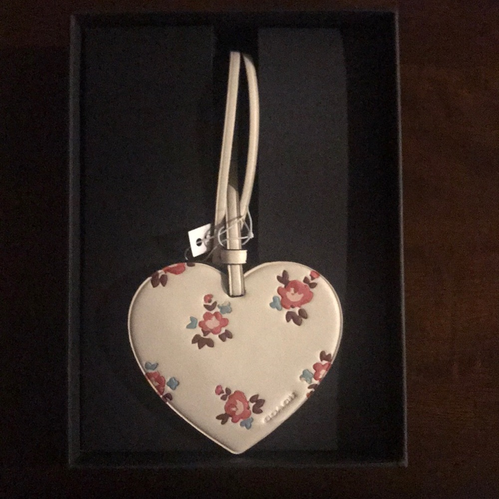 Heart shaped leather Coach ornament/keychain